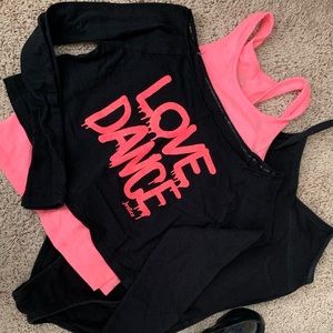 Long sleeve crop top with under tank